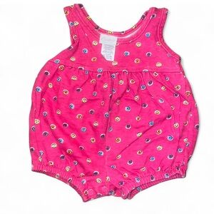 SOLD Vintage 80s 90s Carter's Pink Romper with Colorful Dots